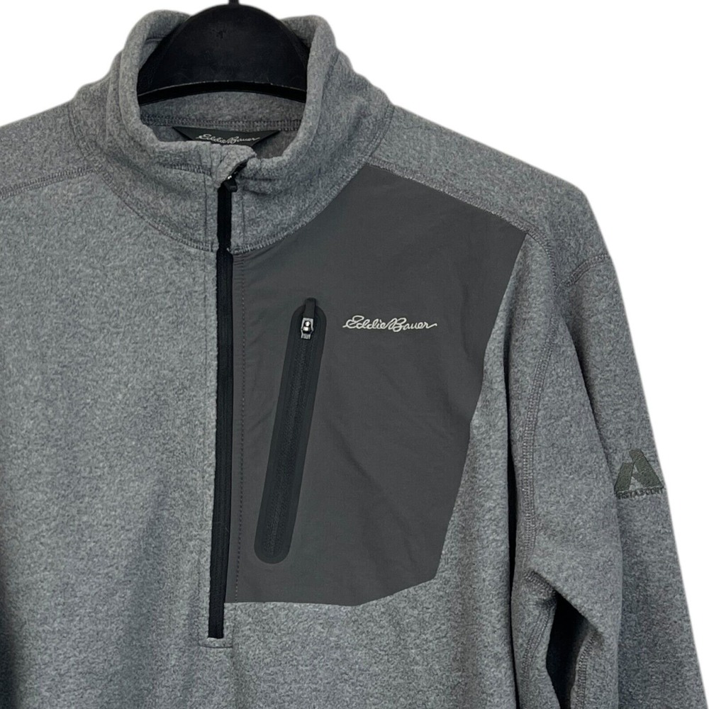 Eddie Bauer FIRST ASCENT Mens L Performance Micro Fleece 1/2 Zip Hiking Midlayer
